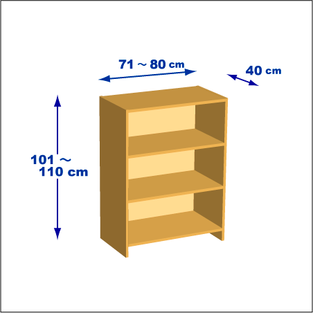 横幅71-80／高さ101-110／奥行40cmの棚ユニット
