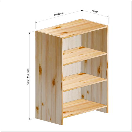 横幅71-80／高さ101-110／奥行45cmの棚ユニット