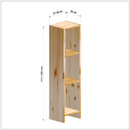 横幅21-30／高さ111-120／奥行25cmの棚ユニット