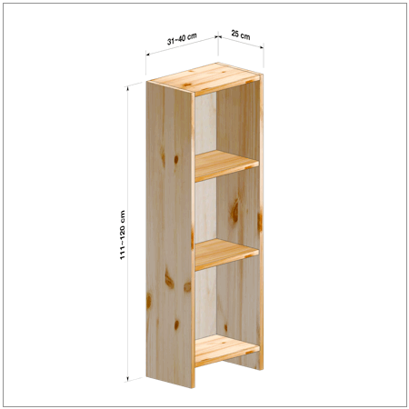 横幅31-40／高さ111-120／奥行25cmの棚ユニット