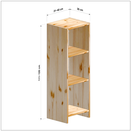 横幅31-40／高さ111-120／奥行35cmの棚ユニット