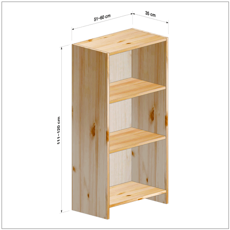 横幅51-60／高さ111-120／奥行35cmの棚ユニット