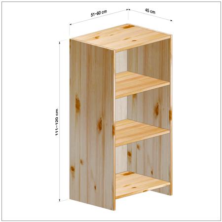 横幅51-60／高さ111-120／奥行45cmの棚ユニット