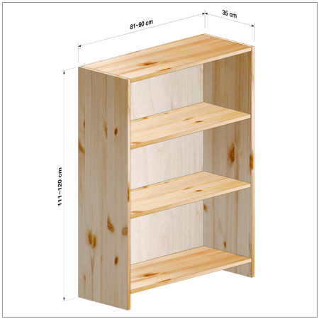 横幅81-90／高さ111-120／奥行35cmの棚ユニット