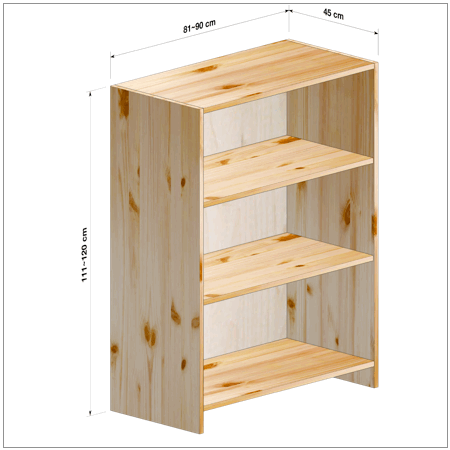 横幅81-90／高さ111-120／奥行45cmの棚ユニット
