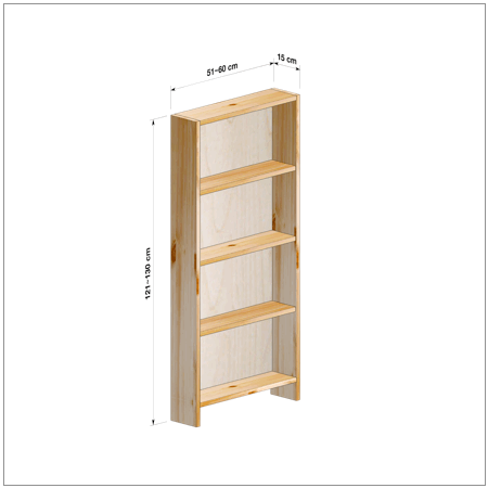 横幅51-60／高さ121-130／奥行15cmの棚ユニット