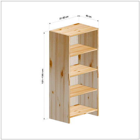 横幅51-60／高さ121-130／奥行40cmの棚ユニット