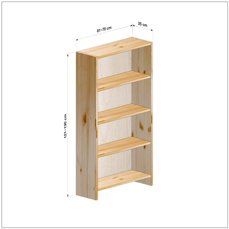 横幅61-70／高さ121-130／奥行25cmの棚ユニット
