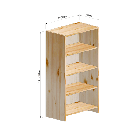 横幅61-70／高さ121-130／奥行40cmの棚ユニット