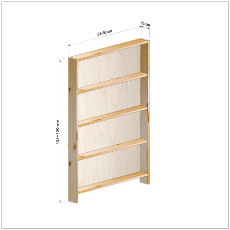 横幅81-90／高さ121-130／奥行10cmの棚ユニット