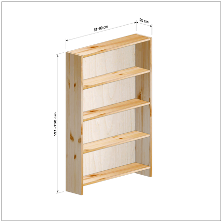 横幅81-90／高さ121-130／奥行20cmの棚ユニット