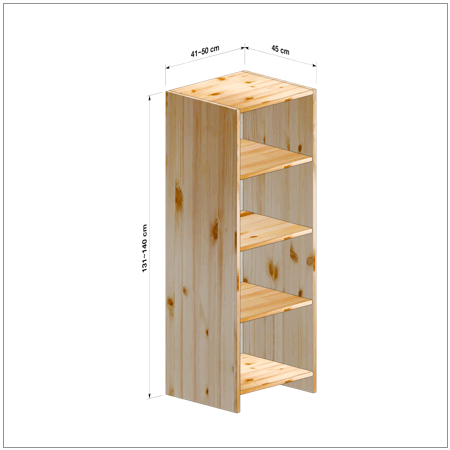横幅41-50／高さ131-140／奥行45cmの棚ユニット
