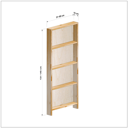 横幅51-60／高さ131-140／奥行10cmの棚ユニット