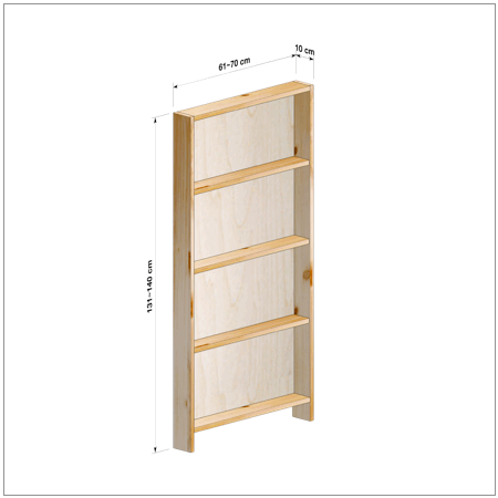 横幅61-70／高さ131-140／奥行10cmの棚ユニット