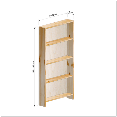 横幅61-70／高さ131-140／奥行15cmの棚ユニット
