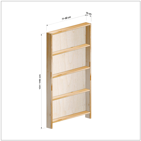 横幅71-80／高さ131-140／奥行10cmの棚ユニット