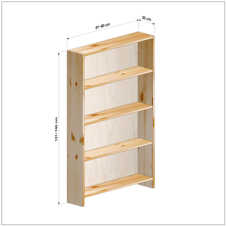 横幅81-90／高さ131-140／奥行20cmの棚ユニット