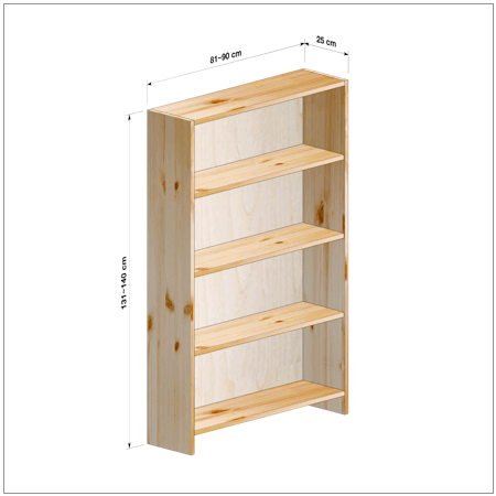 横幅81-90／高さ131-140／奥行25cmの棚ユニット