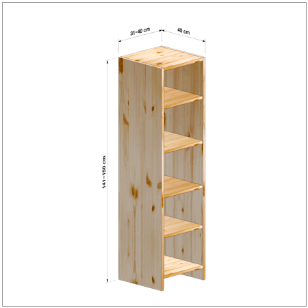 横幅31-40／高さ141-150／奥行40cmの棚ユニット
