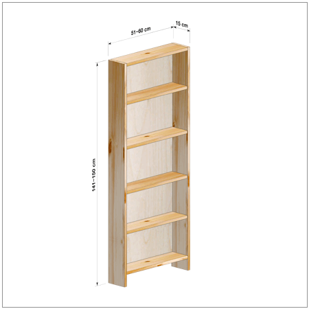 横幅51-60／高さ141-150／奥行15cmの棚ユニット