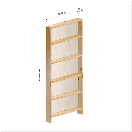 横幅61-70／高さ141-150／奥行10cmの棚ユニット