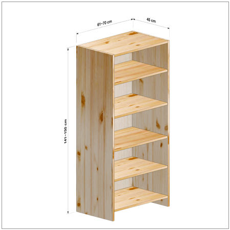 横幅61-70／高さ141-150／奥行45cmの棚ユニット