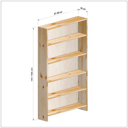 横幅81-90／高さ141-150／奥行20cmの棚ユニット