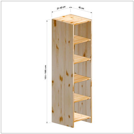 横幅31-40／高さ151-160／奥行45cmの棚ユニット