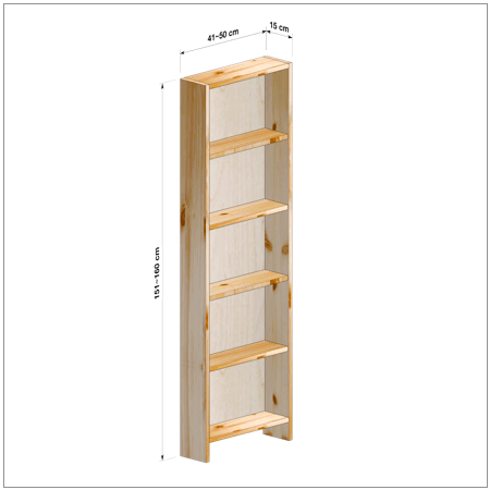 横幅41-50／高さ151-160／奥行15cmの棚ユニット