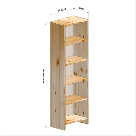 横幅41-50／高さ151-160／奥行30cmの棚ユニット