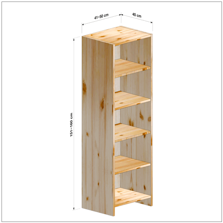 横幅41-50／高さ151-160／奥行40cmの棚ユニット