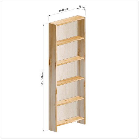 横幅51-60／高さ151-160／奥行15cmの棚ユニット