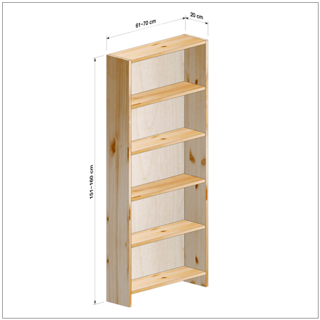 横幅61-70／高さ151-160／奥行20cmの棚ユニット