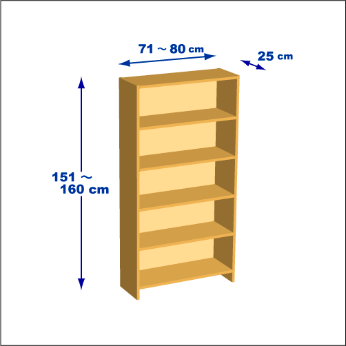横幅71-80／高さ151-160／奥行25cmの棚ユニット