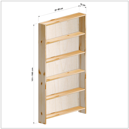 横幅81-90／高さ151-160／奥行15cmの棚ユニット