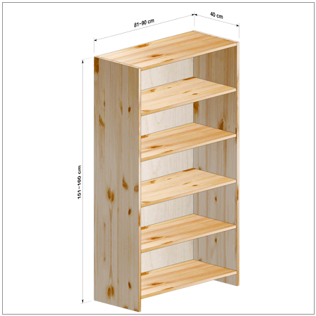 横幅81-90／高さ151-160／奥行40cmの棚ユニット