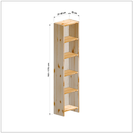 横幅31-40／高さ161-170／奥行25cmの棚ユニット