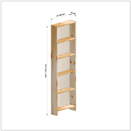 横幅41-50／高さ161-170／奥行15cmの棚ユニット