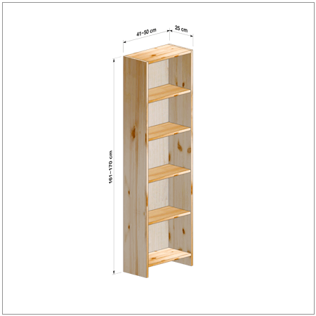 横幅41-50／高さ161-170／奥行25cmの棚ユニット