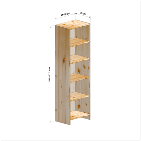 横幅41-50／高さ161-170／奥行35cmの棚ユニット