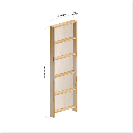 横幅51-60／高さ161-170／奥行10cmの棚ユニット