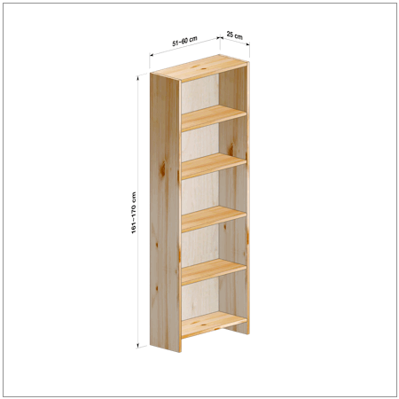 横幅51-60／高さ161-170／奥行25cmの棚ユニット