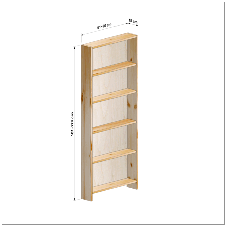 横幅61-70／高さ161-170／奥行15cmの棚ユニット