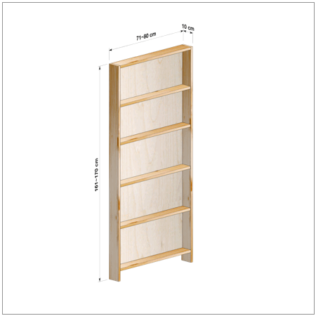 横幅71-80／高さ161-170／奥行10cmの棚ユニット