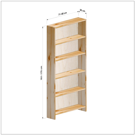 横幅71-80／高さ161-170／奥行20cmの棚ユニット