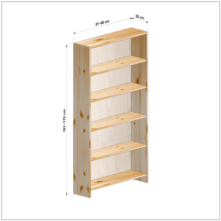 横幅81-90／高さ161-170／奥行25cmの棚ユニット