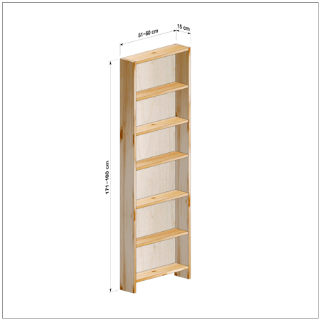 横幅51-60／高さ171-180／奥行15cmの棚ユニット