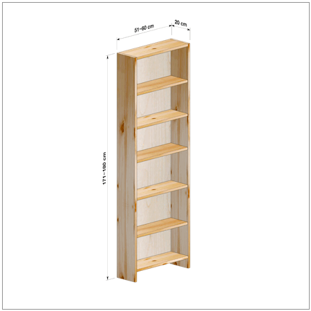 横幅51-60／高さ171-180／奥行20cmの棚ユニット