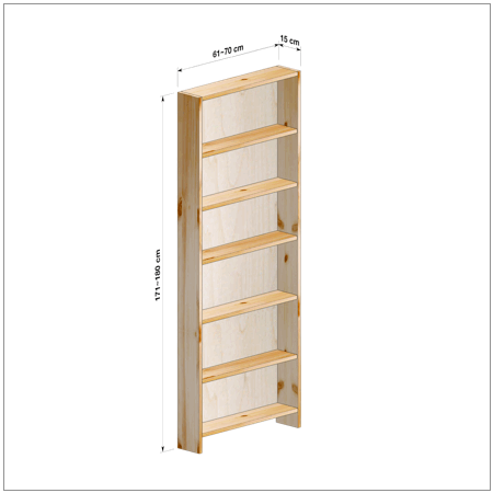 横幅61-70／高さ171-180／奥行15cmの棚ユニット