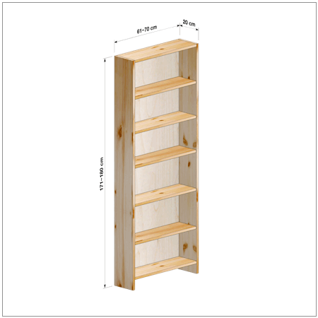 横幅61-70／高さ171-180／奥行20cmの棚ユニット